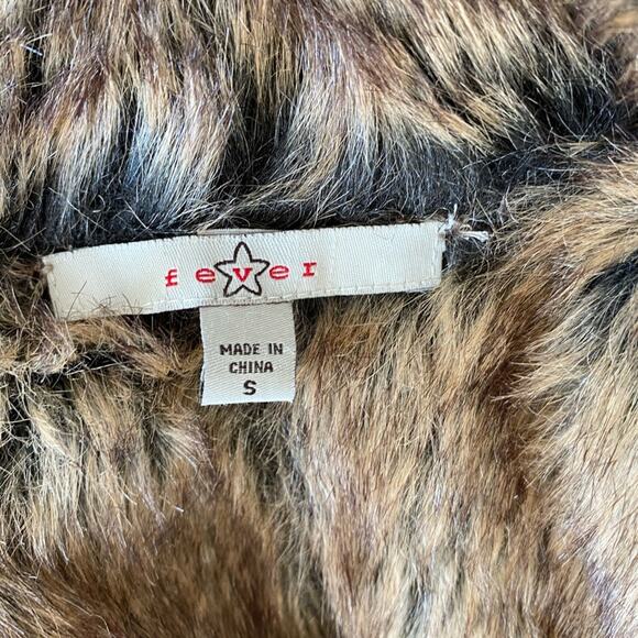 Penny Lane Faux Suede & Fur Vest SZ S Sleeveless Brown & Tan Y2K Retro Boho 90s - Picture 4 of 8